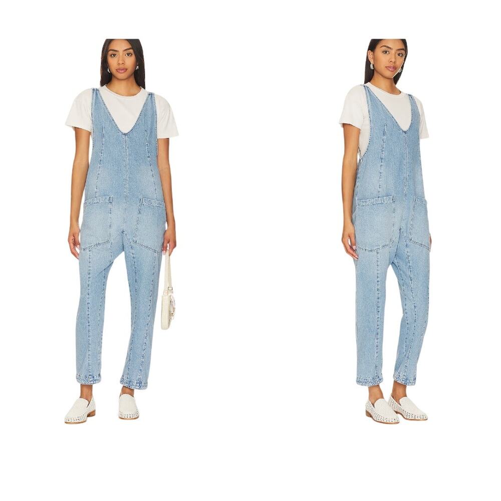 We The Free High Roller Denim Overalls Jumpsuit Small